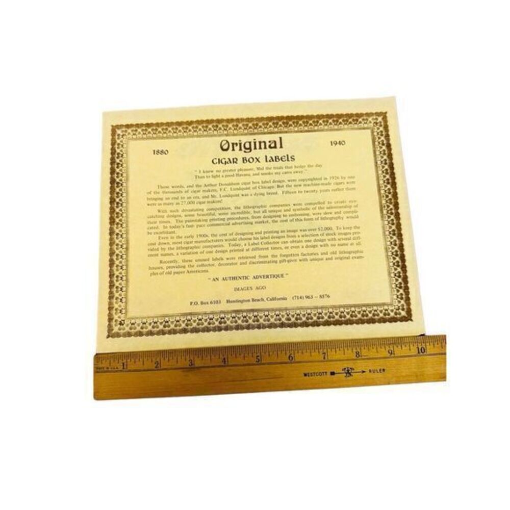 Aviation Airliner Original Cigar Label Bay City MI San Telmo Cigar Co. Embossed - Picture 4 of 14